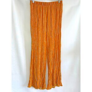 Women's High-waist Resort Pants - Goldenrod/Navy Striped - Size Small